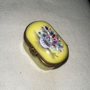 Limoges Yellow Floral Porcelain Box